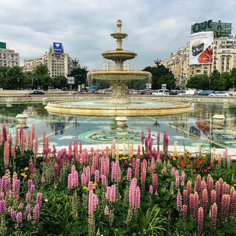 Beautiful Fountain in Bucharest, Romania