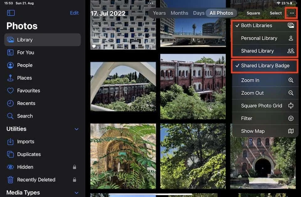 Choose which Library you’d like to see in the iOS 16 Photos App
