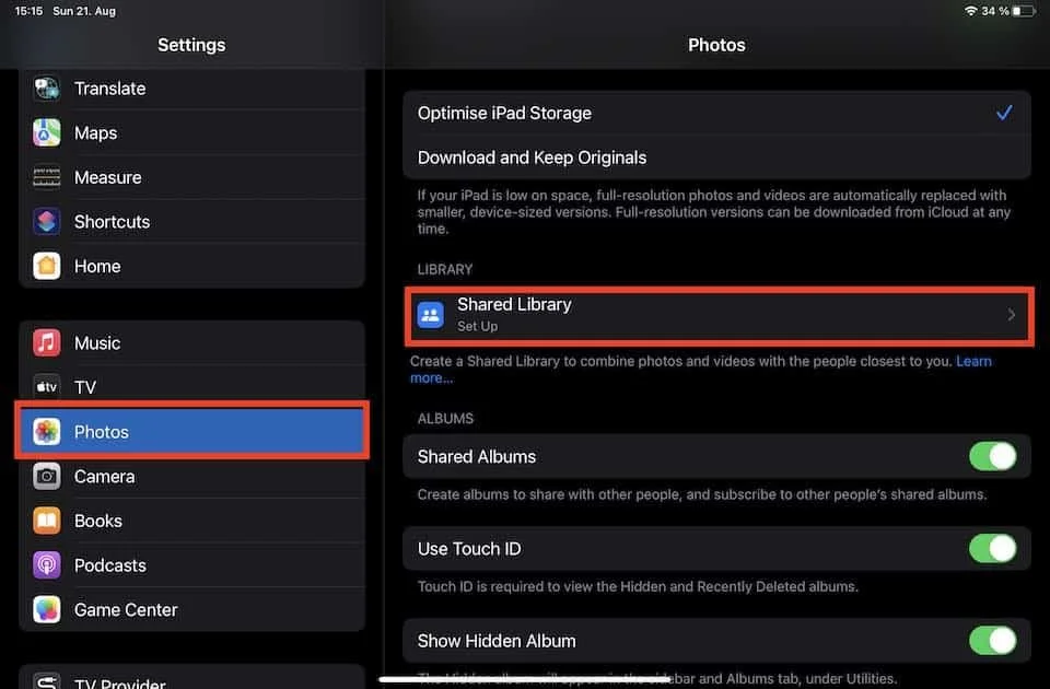 Setting uo the iOS 16 Shared Photo Library