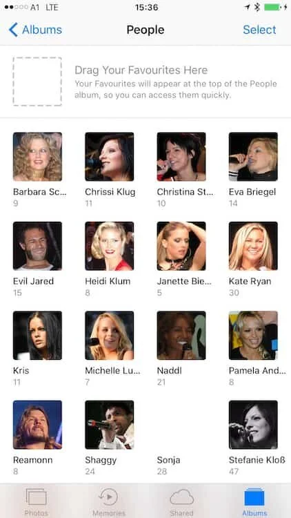Results of face detection and naming of some celebrity photos that I took as an event and concert photographer with a DSLR between 2000 and 2010