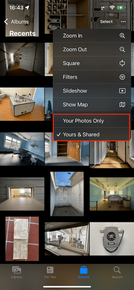 Select if you want display shared photos in Photos App in iOS 15