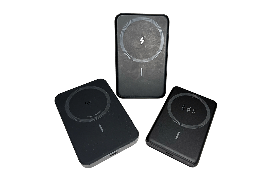 Three Anker MagGo battery packs I use