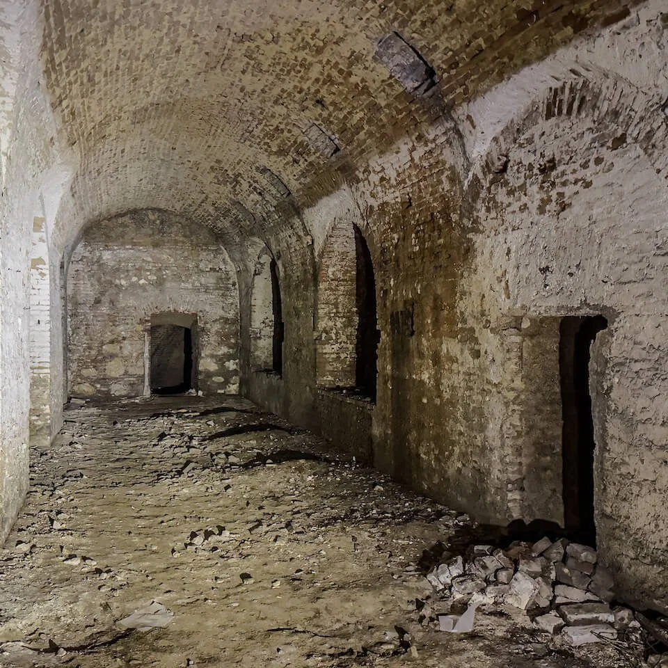 One of the chambers of the abandoned air raid shelters below Vienna