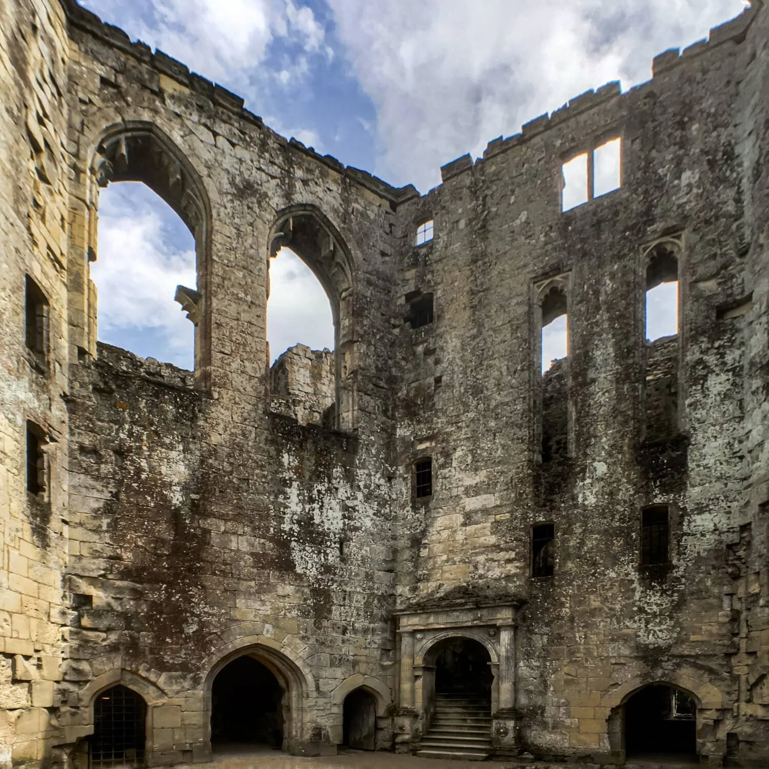 Gate and Stairs at Old Wardour Castle in England
