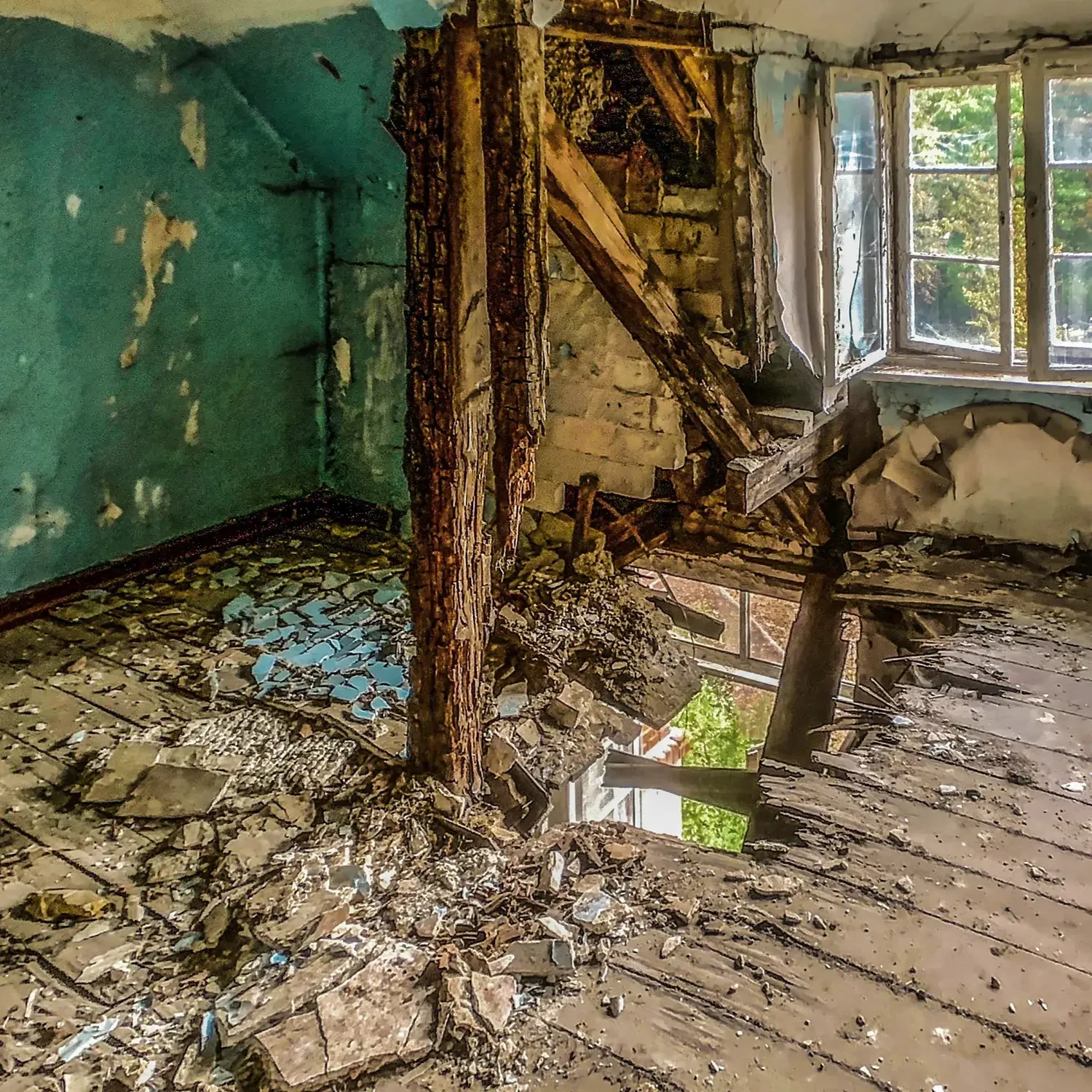 Collapsed wet floor at Grabowsee