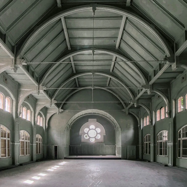 At the end of the film, this hall burns down.