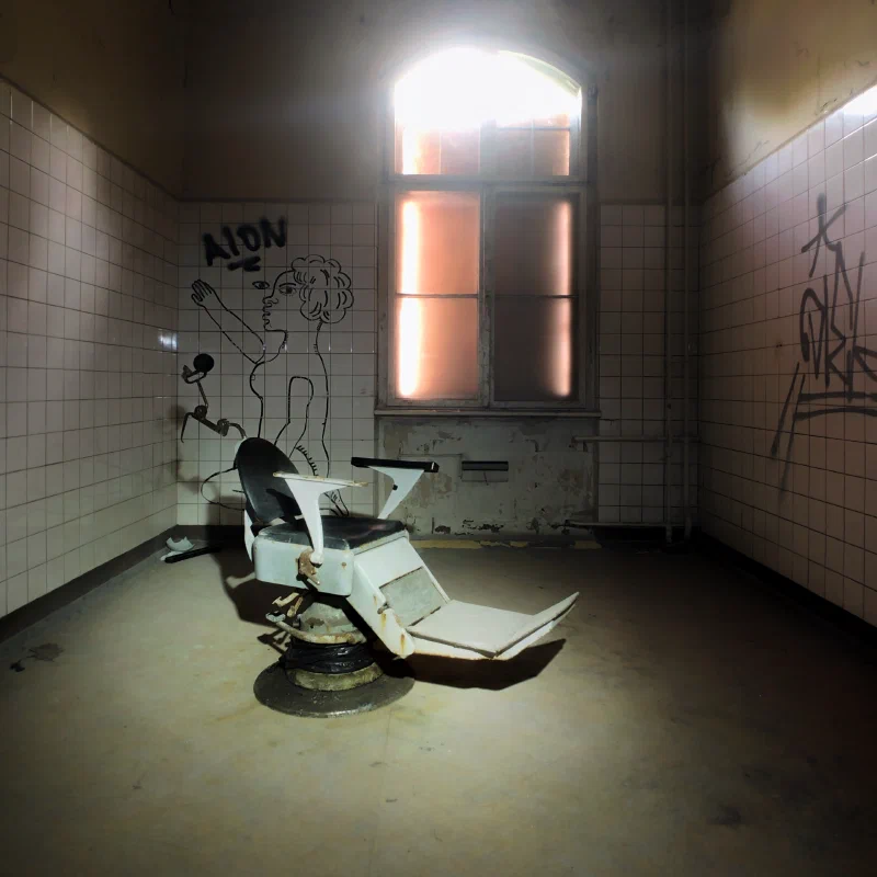 Dentist chair at the abandoned Beelitz Sanatorium in Germany