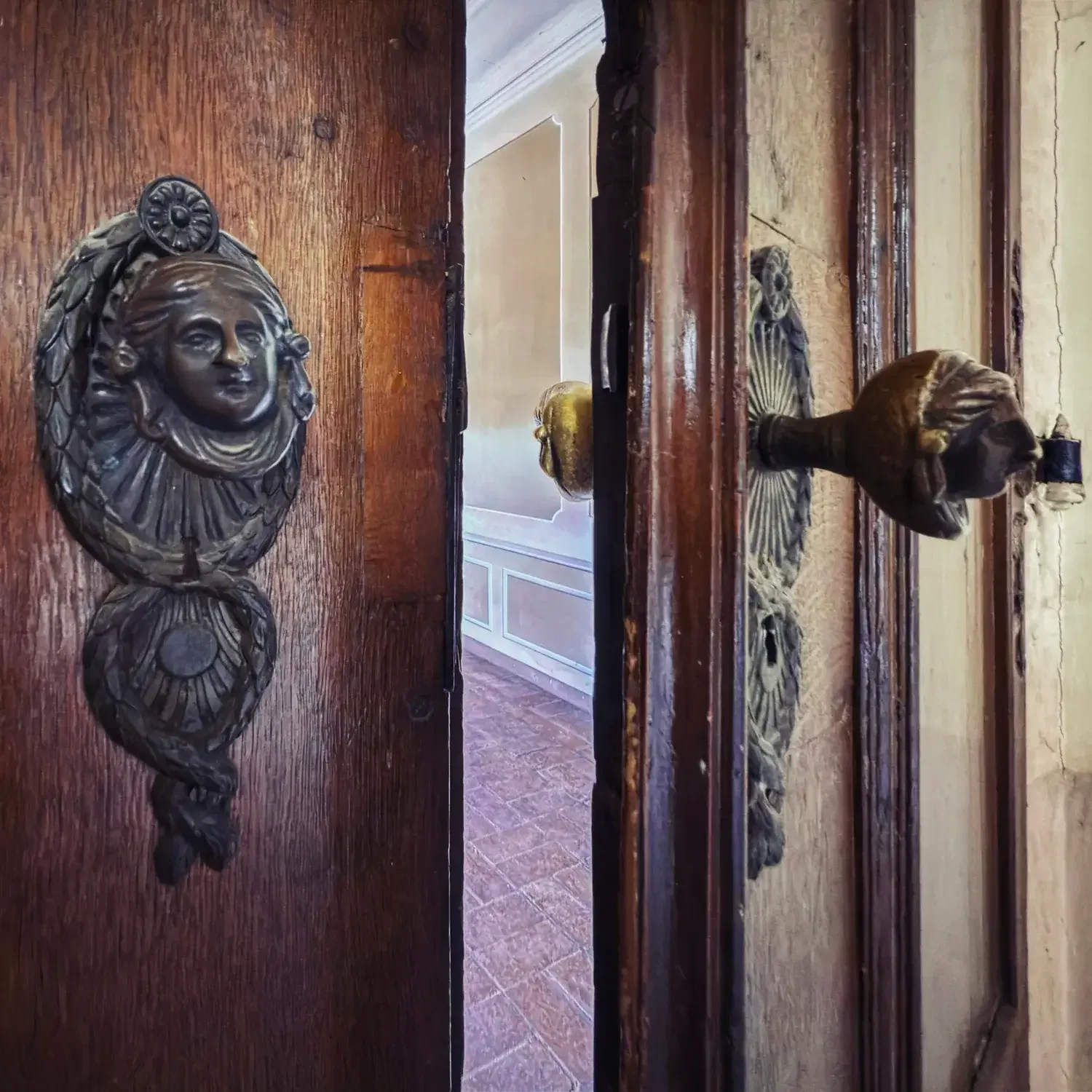 Huge old Doors with beautiful Handles