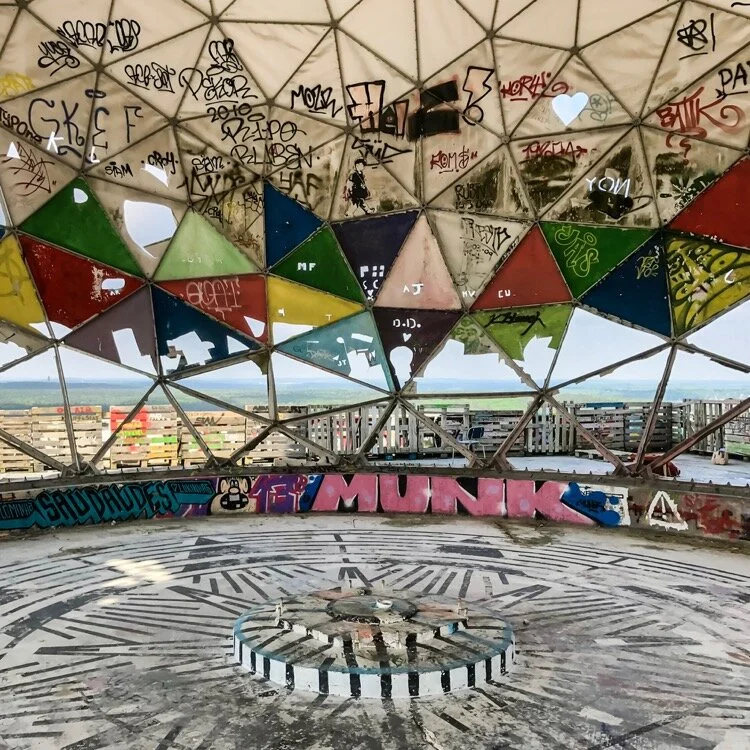 Inside one of the 5 abandoned radar domes