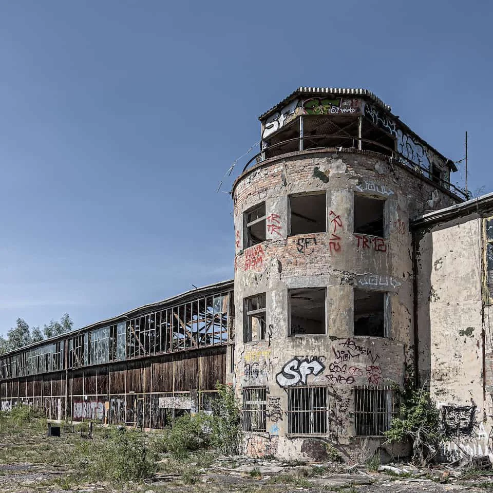 Tower at the abandoned airfield Rangsdorf