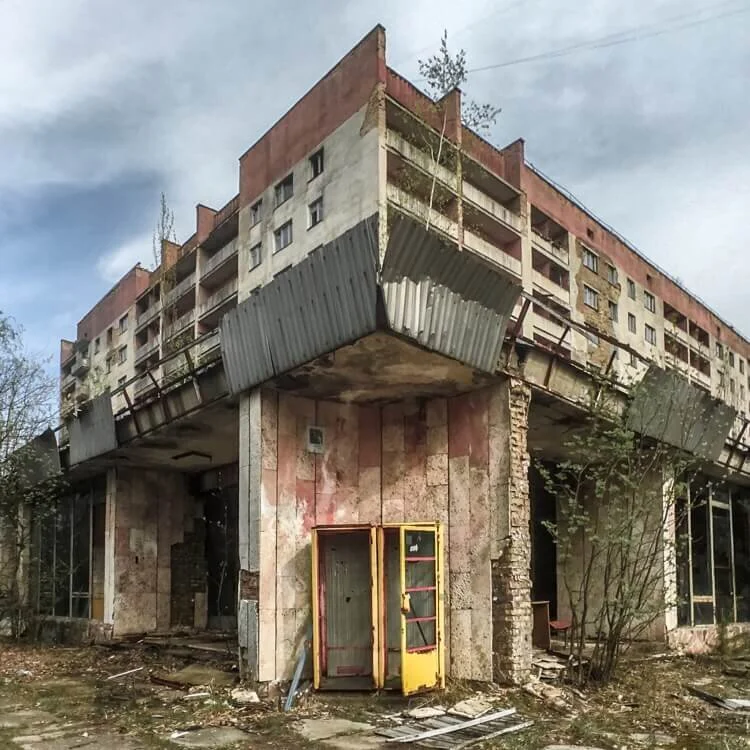 Former residential building in Prypiat