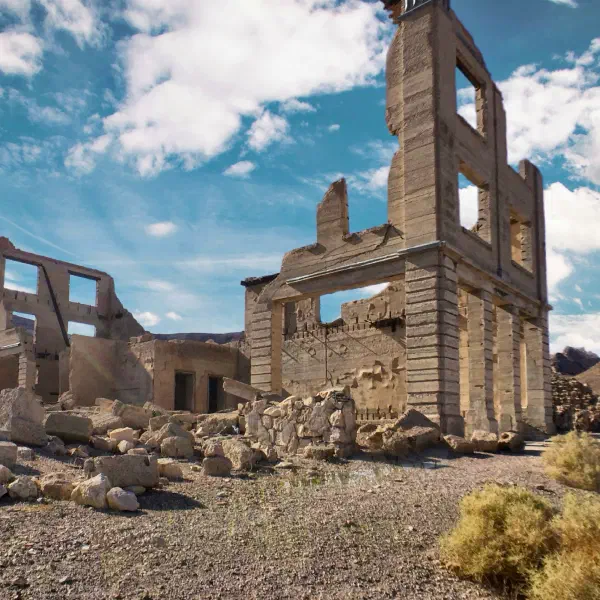 Remains of the Cook Bank Building in Rhyolite, Nevada, USA