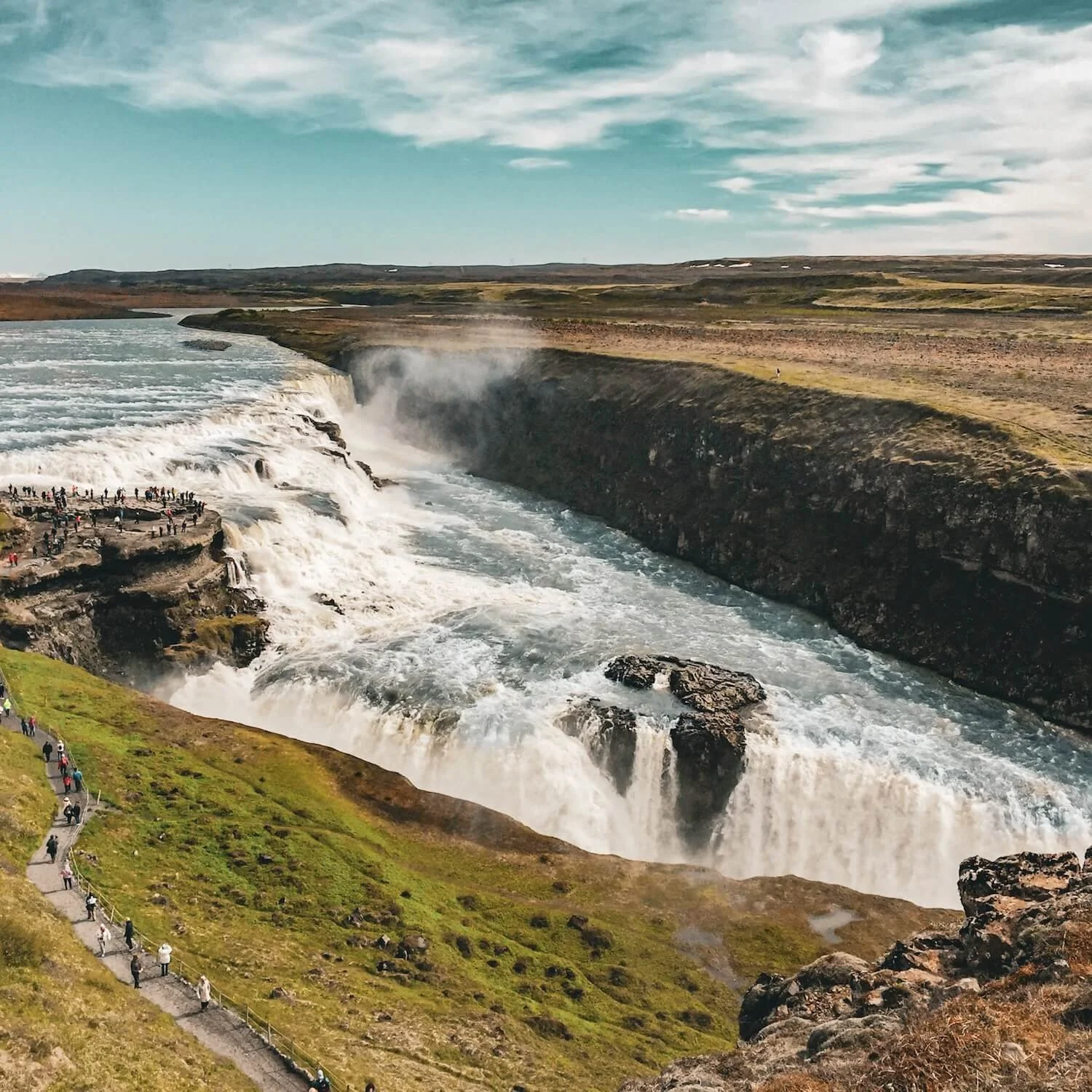 Gulfoss Waterfall is huge
