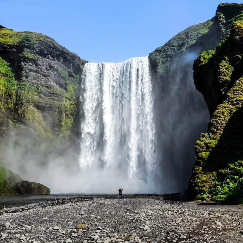 Skogafoss, Iceland. Shot on iPhone 6 Plus. See how to remove people and objects from a photo on iPhone with TouchRetouch App.
