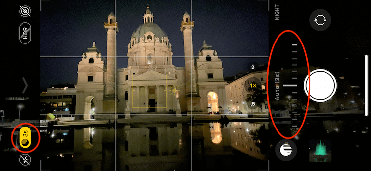 iPhone night camera mode icon