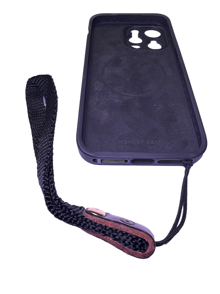 Moment Case for iPhone 15 with attached wrist strap