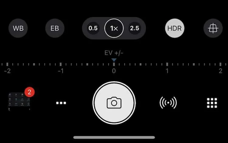 ProCamera User Interface (bottom)