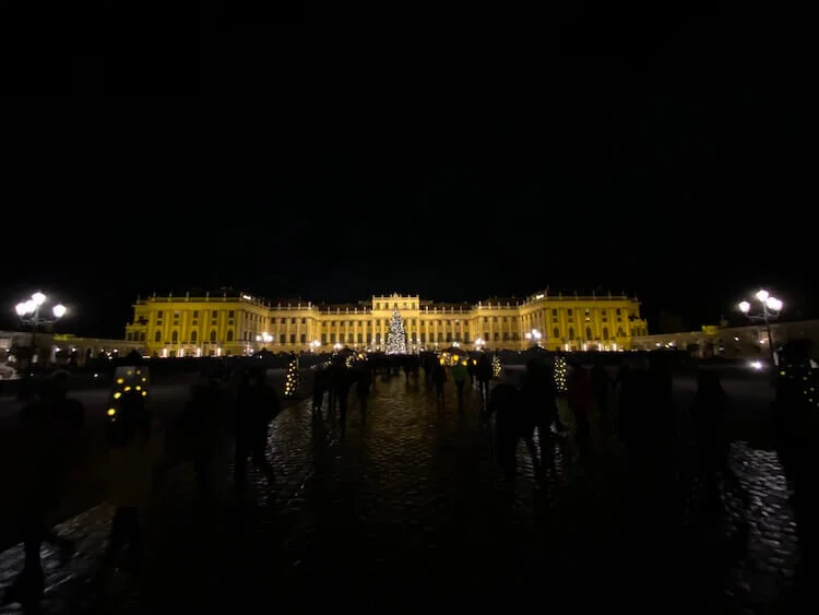Schönbrunn Palace at night shot with iPhone 11 Ultra-Wide Lens