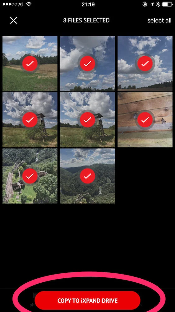 Select photos, tap