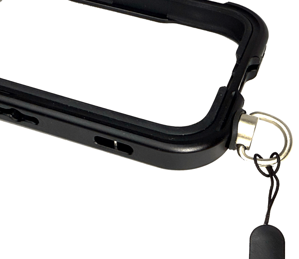 Two ways to attach a wrist strap to the Neewer iPhone Cage