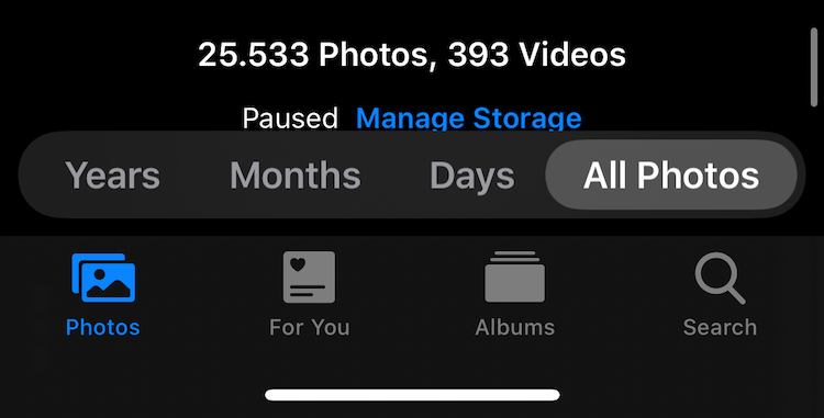 25.000+ photos in the camera roll