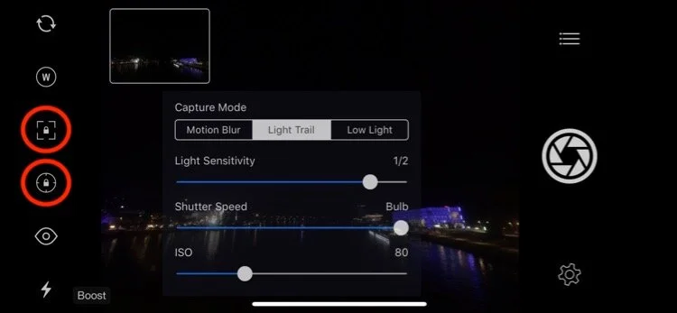 AE and AF lock in Slow Shutter Cam App