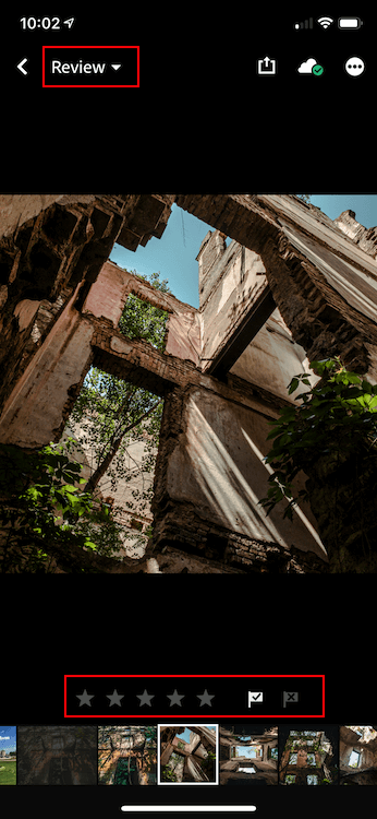 Assigning flags in Lightroom Mobile