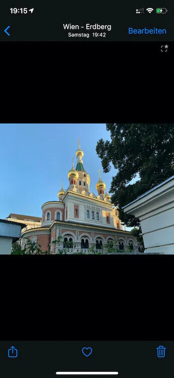 Church at sunset in Vienna shot on iPhone