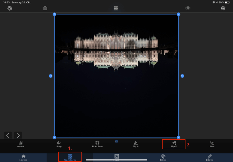 Flip a Layer in SuperimposeX App