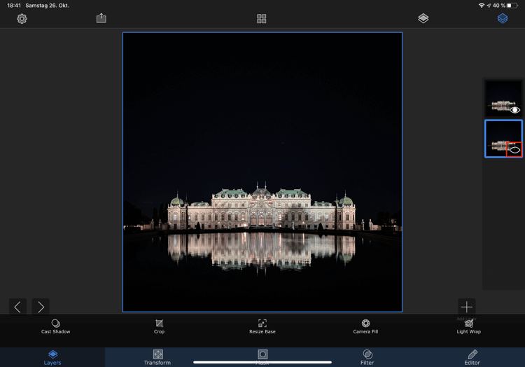 Hiding a Layer in SuperimposeX App