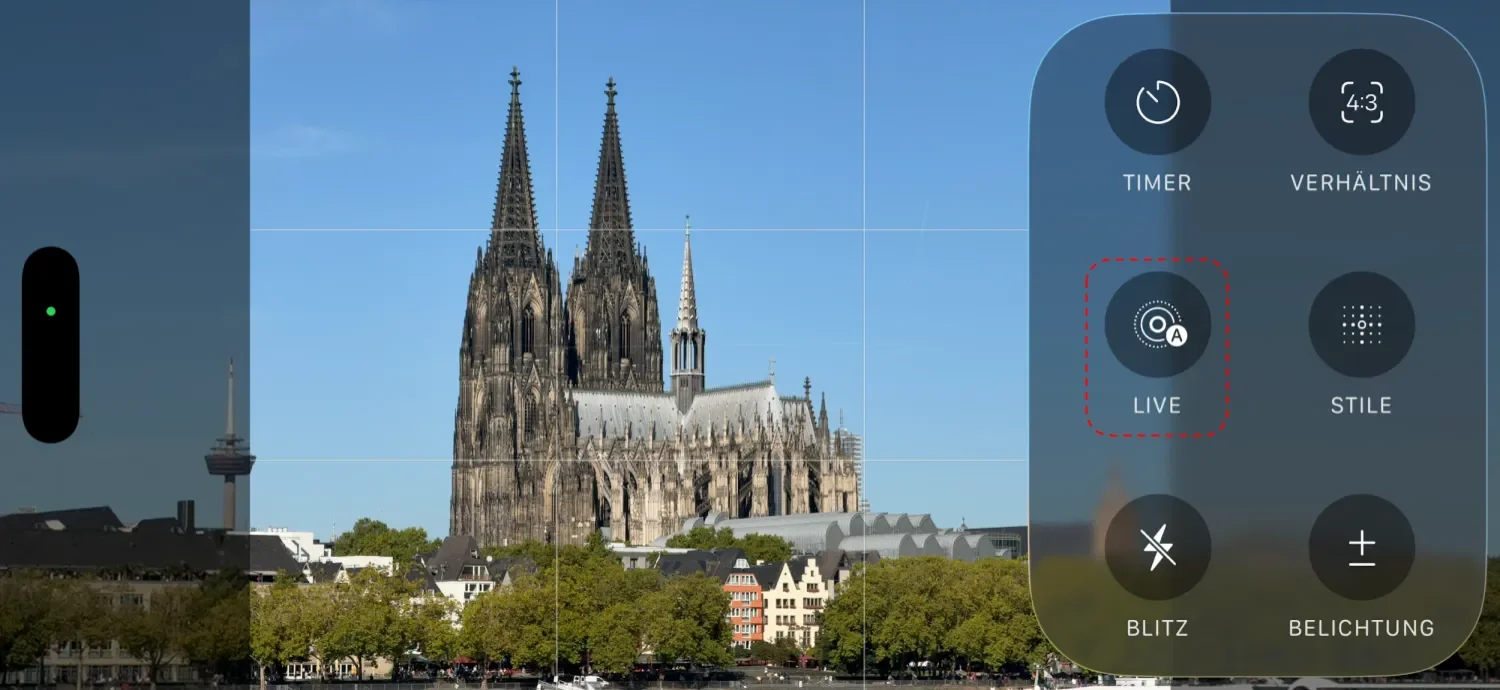 Photo options to enable Live Photos in iOS26