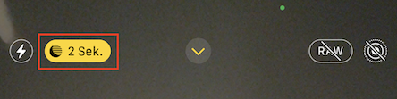 Night mode indicator in the iPhone’s stock camera app