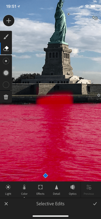 Ooops! Use eraser to correct mistakes when selecting an area