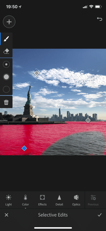 Paint to select the area for which you want to change the color