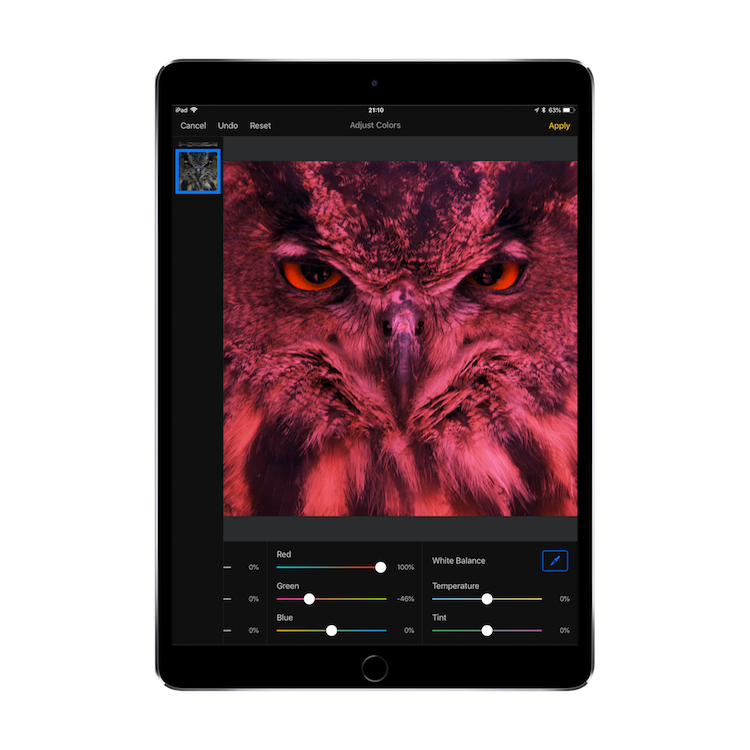 How to do Selective coloring with Pixelmator on iOS