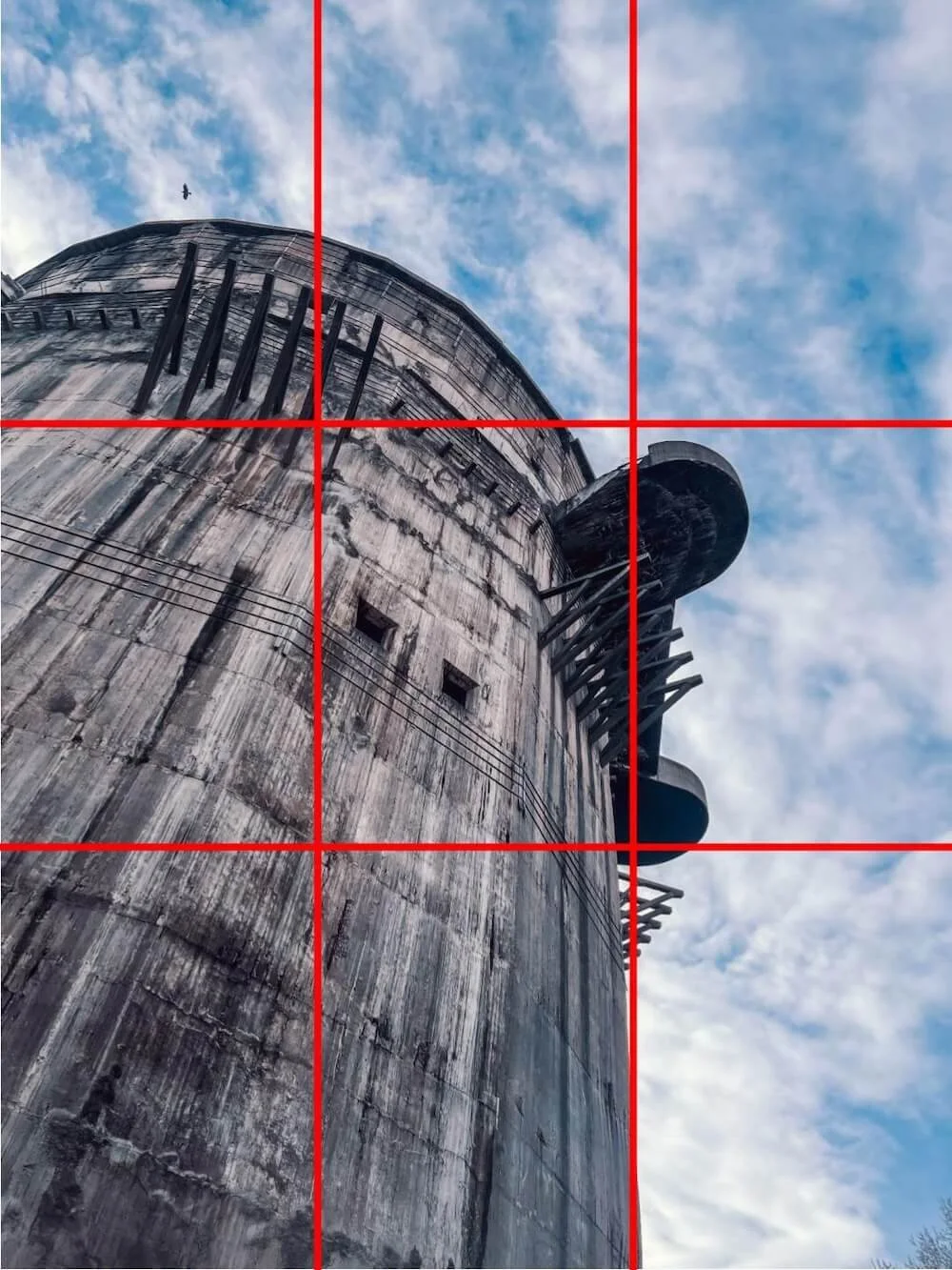 Create negative space by applying the rule of thirds