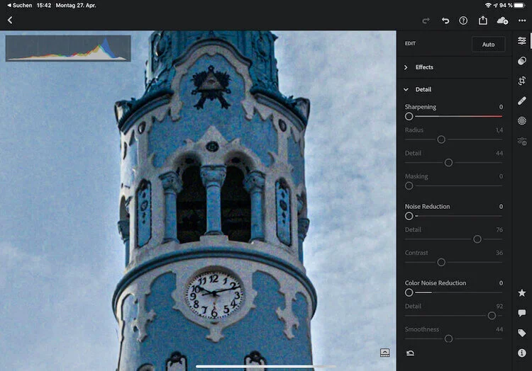 Noisy Photo in Lightroom Mobile